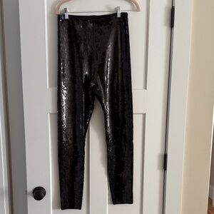 Express Black Sequin Skinny Pants